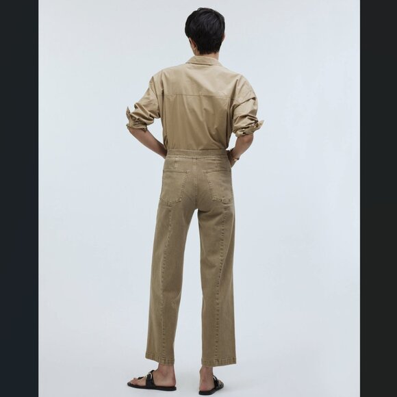 Madewell Women's Emmett Wide-Leg Crop Pant: Welt Pocket Edition Drill Khaki 33 - Picture 4 of 11